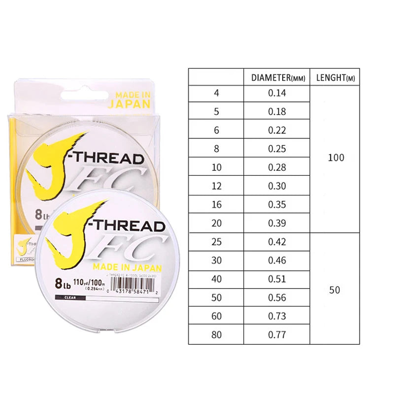 Daiwa J-Fluoro Fluorocarbon Fishing Leader Line – 4lb–80lb