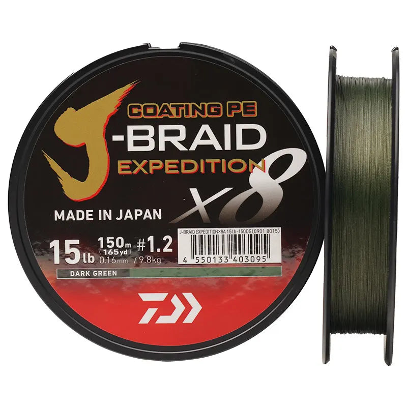 Daiwa J-Braid Expedition X8 PE Braided Fishing Line – 150M / 300M