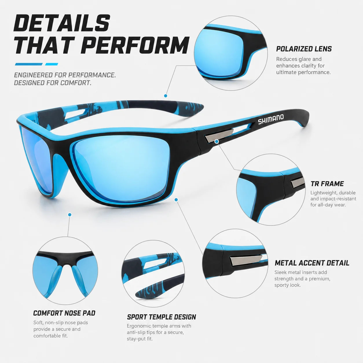 SHIMANO Polarized Fishing Sunglasses – UV400 Outdoor Fishing Eyewear