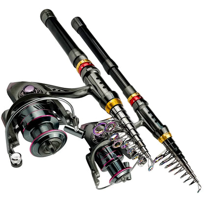 Carbon Fiber Telescopic Fishing Rod & Reel Combo