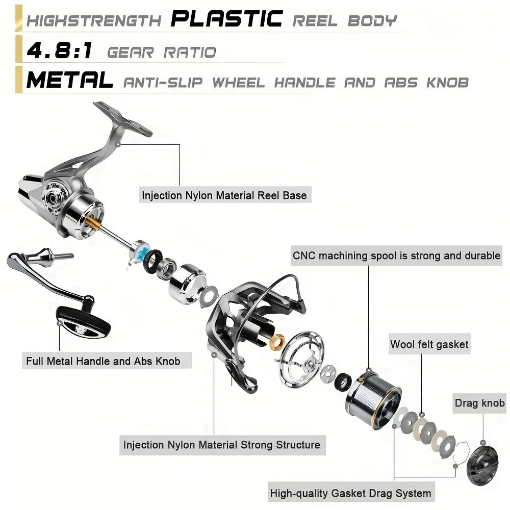 Heavy-Duty Stainless Steel Spinning Reel