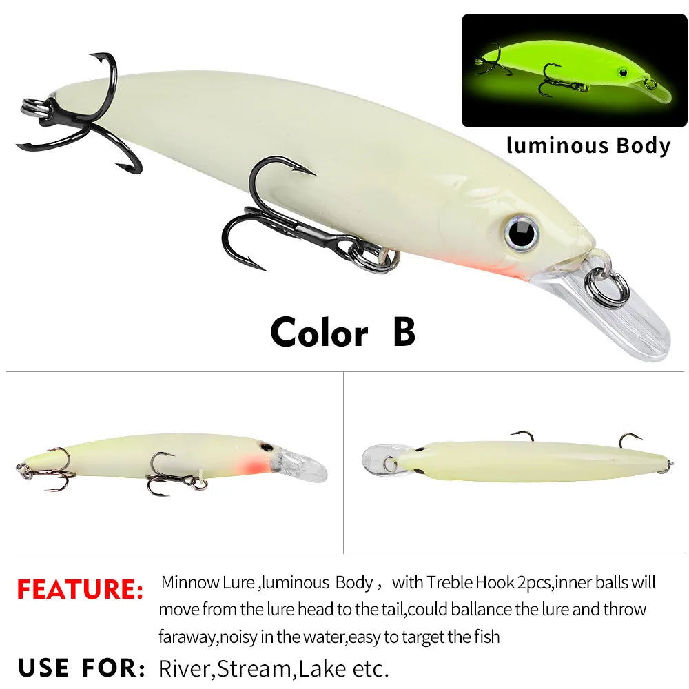 Floating Minnow Jerkbait Fishing Lure – 9cm / 11cm