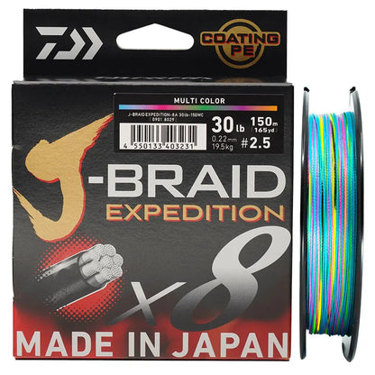 Daiwa J-Braid Expedition X8 PE Braided Fishing Line – 150M / 300M