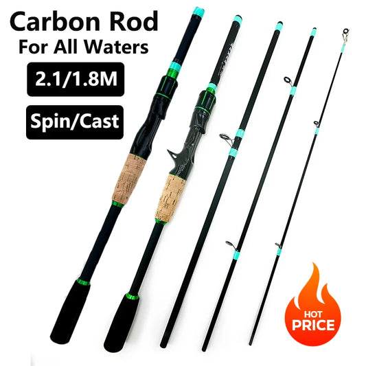 JDMANGLERS Carbon Travel Spinning & Casting Rod – 1.8M / 2.1M