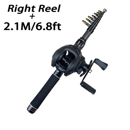 Telescopic Fishing Rod & Baitcasting Reel Kit