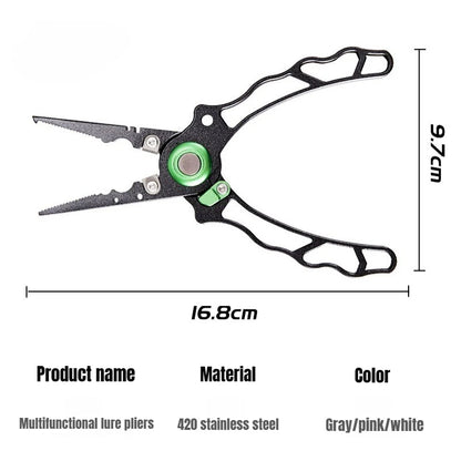 Stainless Steel Fishing Pliers – Hook Remover, Split Ring & Line Cutter