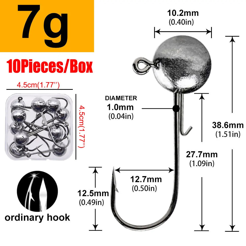 High Carbon Steel Jig Head Fishing Hooks