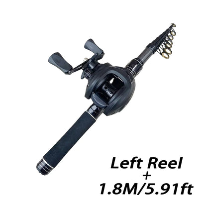 Telescopic Fishing Rod & Baitcasting Reel Kit