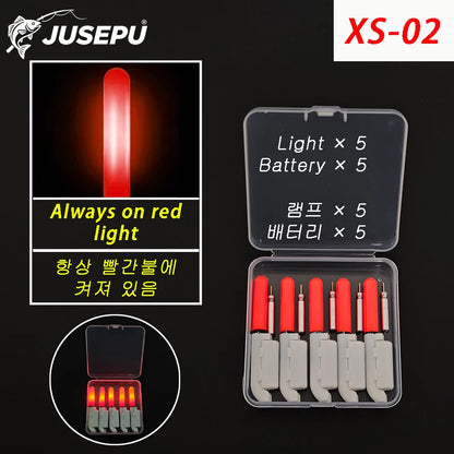 LED Fishing Rod Tip Bite Alarm Lights – 5 Pack