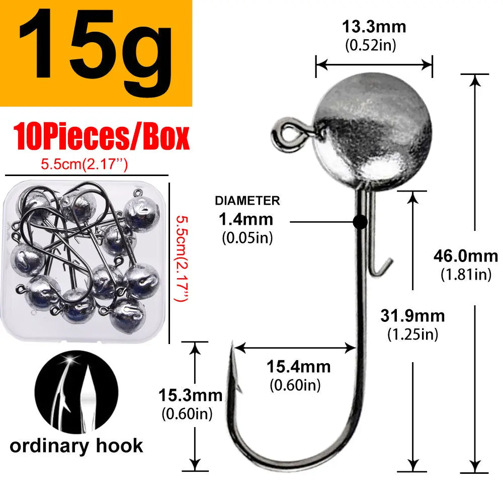 High Carbon Steel Jig Head Fishing Hooks