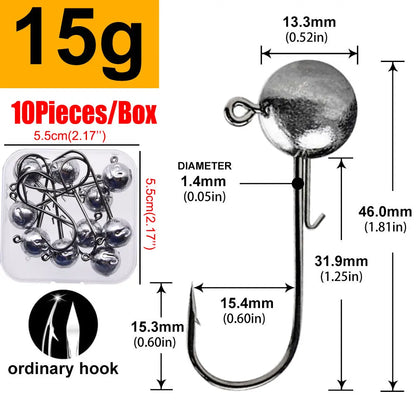 High Carbon Steel Jig Head Fishing Hooks