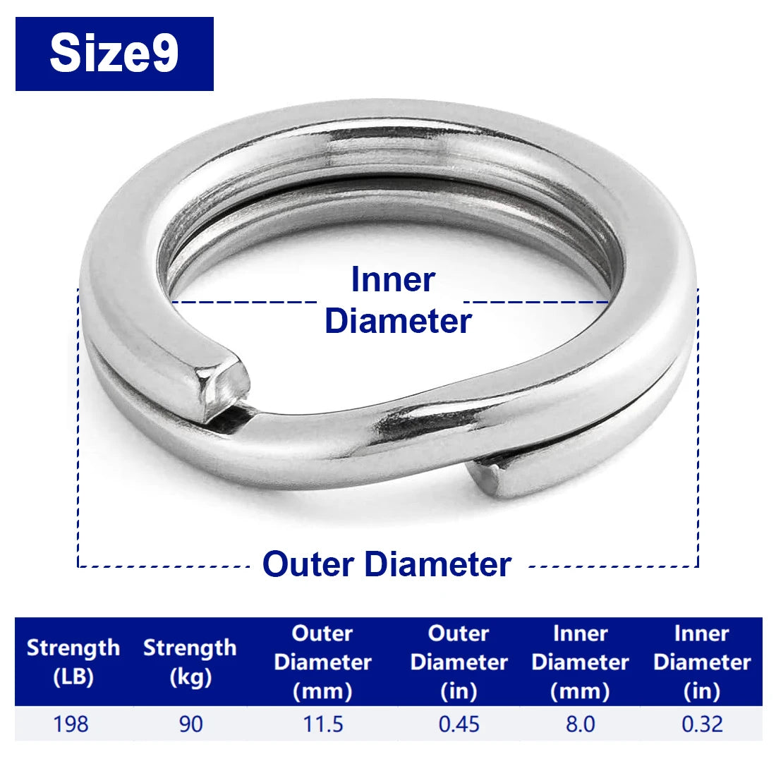 Stainless Steel Fishing Split Rings