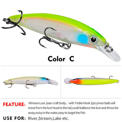 Floating Minnow Jerkbait Fishing Lure – 9cm / 11cm