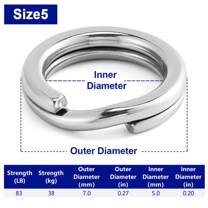 Stainless Steel Fishing Split Rings