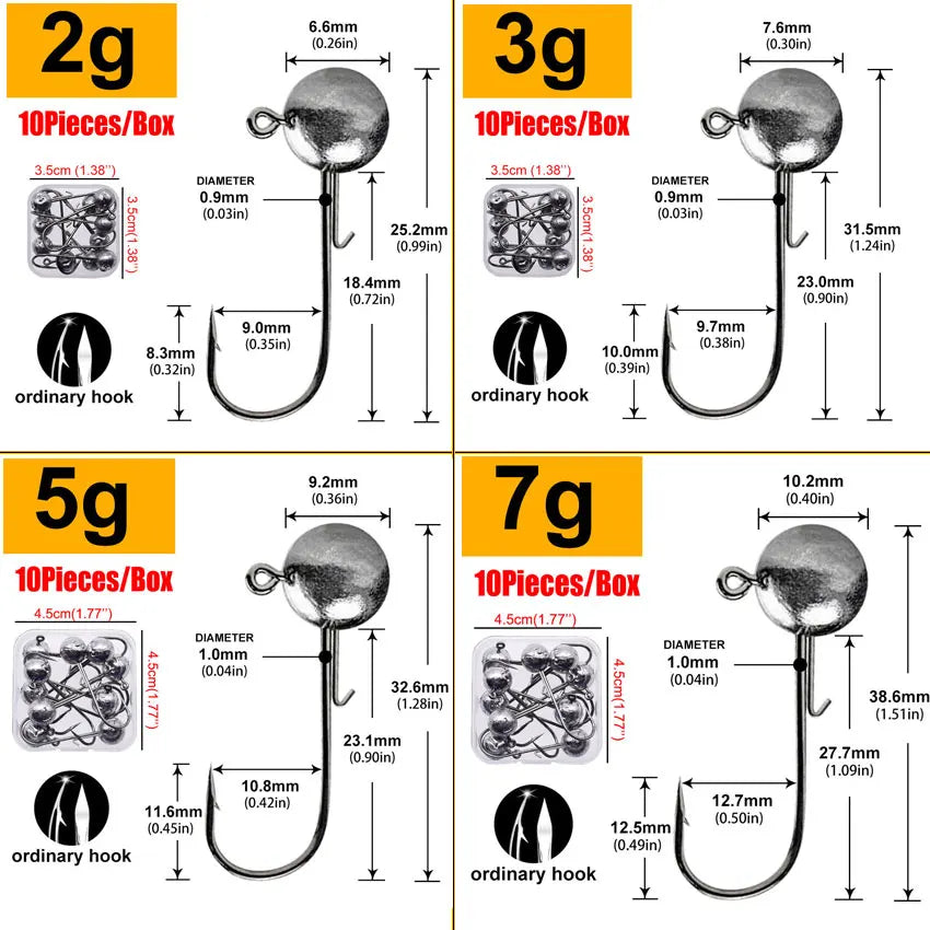 High Carbon Steel Jig Head Fishing Hooks