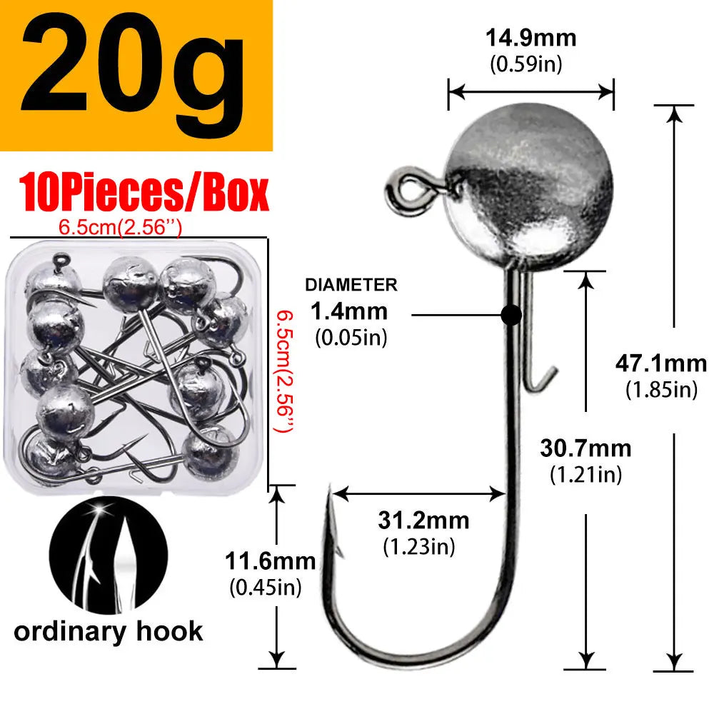 High Carbon Steel Jig Head Fishing Hooks