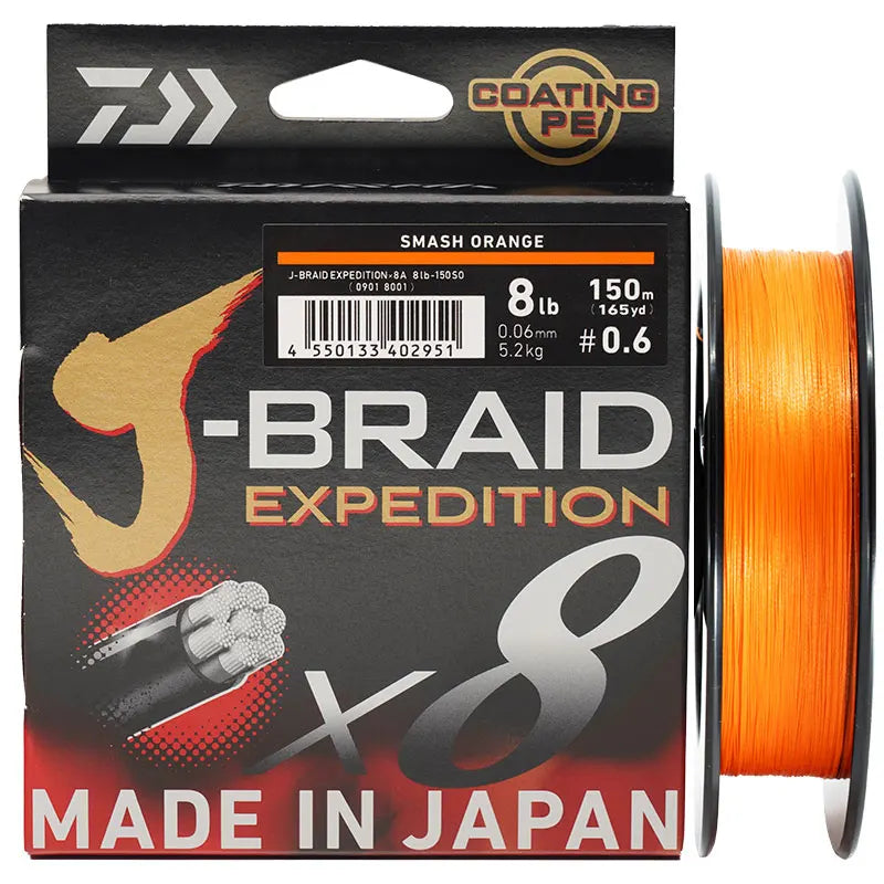 Daiwa J-Braid Expedition X8 PE Braided Fishing Line – 150M / 300M