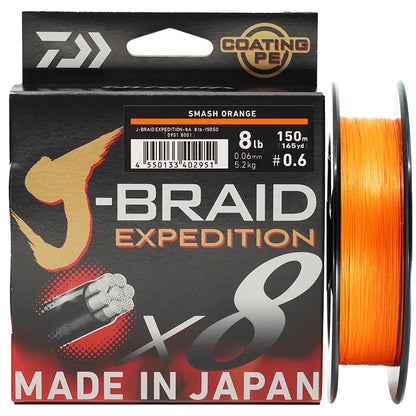 Daiwa J-Braid Expedition X8 PE Braided Fishing Line – 150M / 300M
