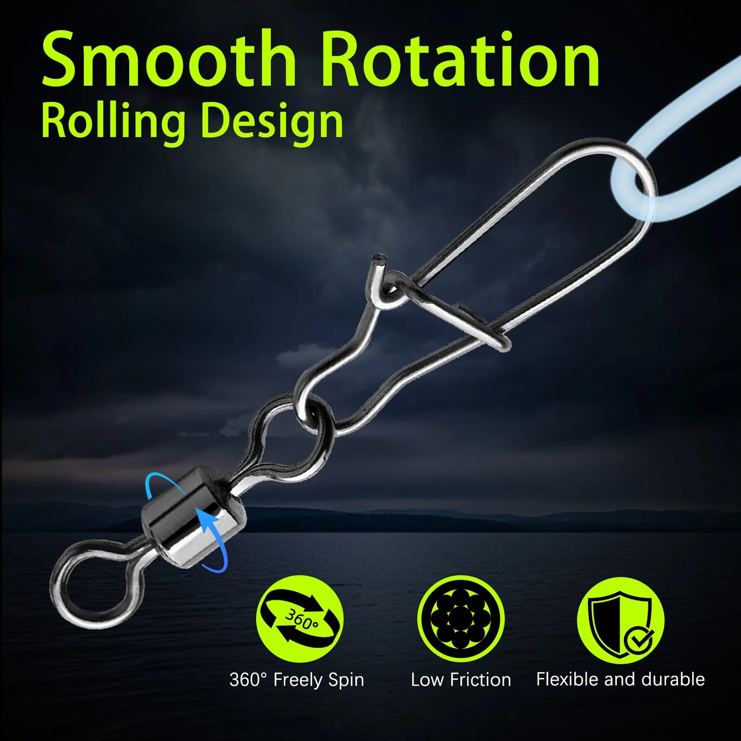 Duo-Lock Fishing Snap Swivels