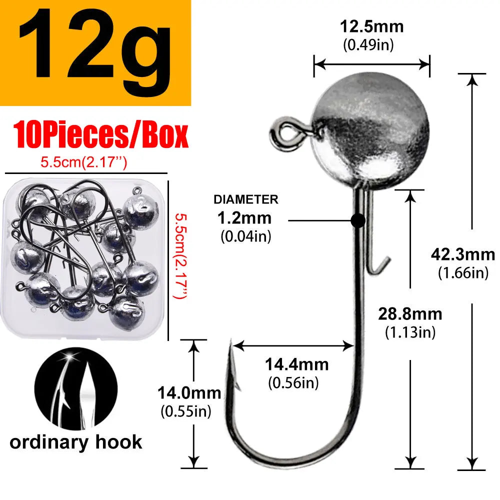 High Carbon Steel Jig Head Fishing Hooks