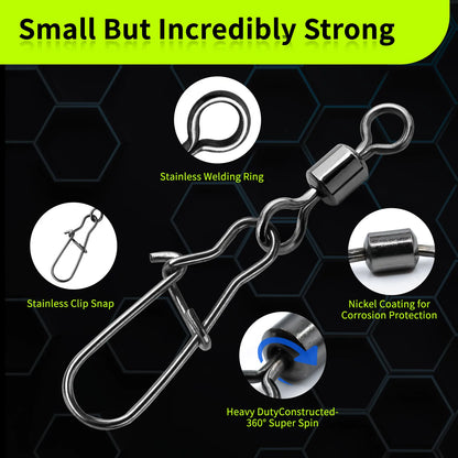 Duo-Lock Fishing Snap Swivels