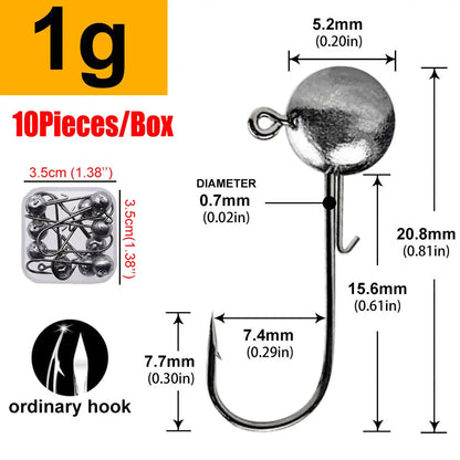 High Carbon Steel Jig Head Fishing Hooks