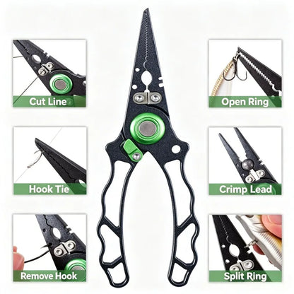Stainless Steel Fishing Pliers – Hook Remover, Split Ring & Line Cutter