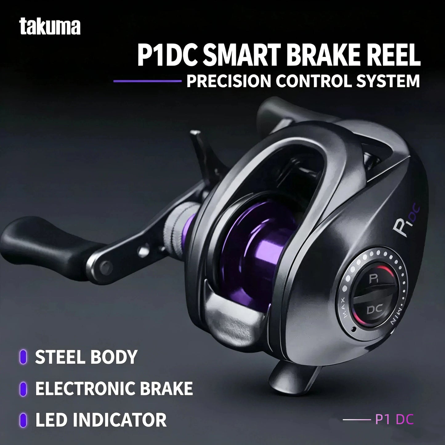 Takuma P1dc DC Casting Reel Self-Charging Smart Brake 6+1 Bearings 5kg Max Drag All-Purpose Long Cast Lure Fishing Reel