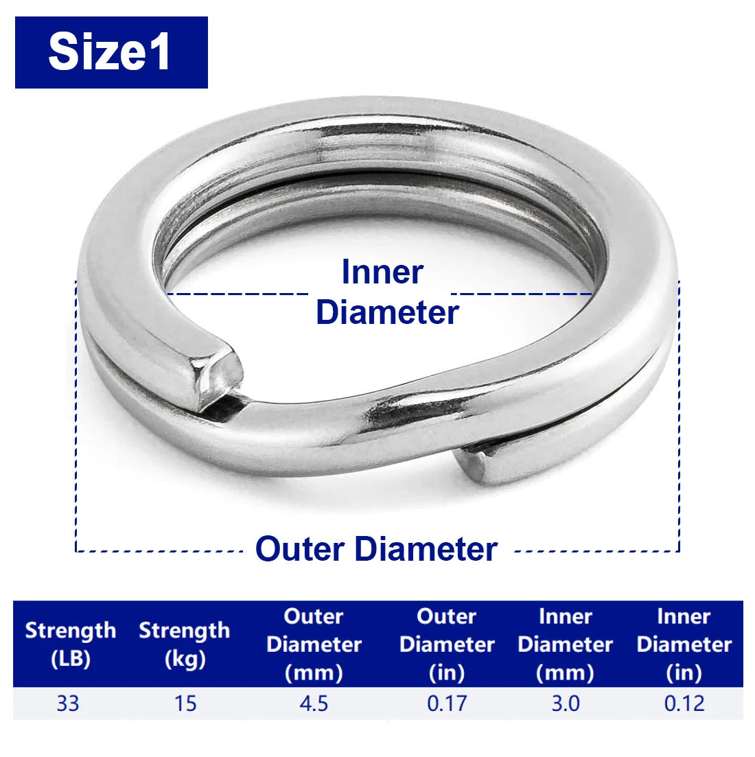 Stainless Steel Fishing Split Rings