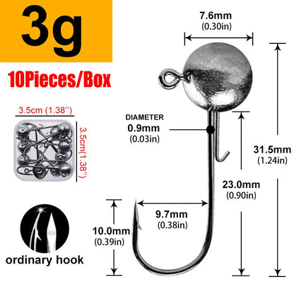 High Carbon Steel Jig Head Fishing Hooks